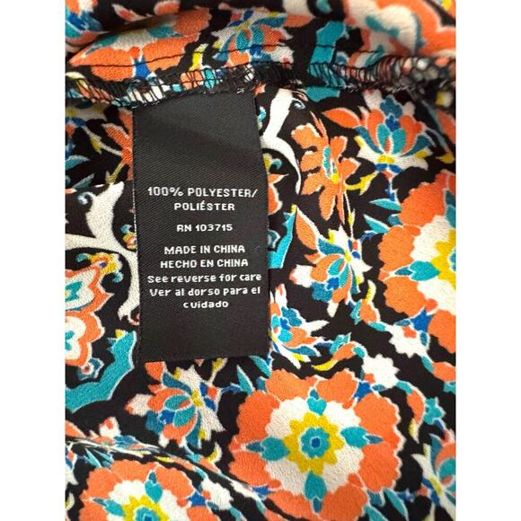 Zac & Rachel Woman Blouse 2X Boho Floral Zip Neck Long Sleeve Tunic Top - Picture 5 of 6